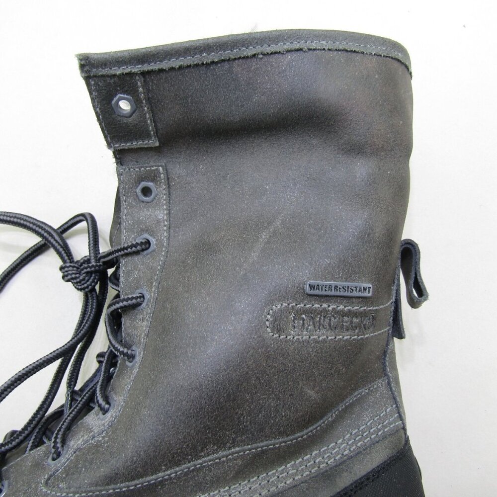 Mark Ecko Boots Mens 13 Water Resistant Gray Black Faux Fur Lined Winter Rain - Picture 7 of 7